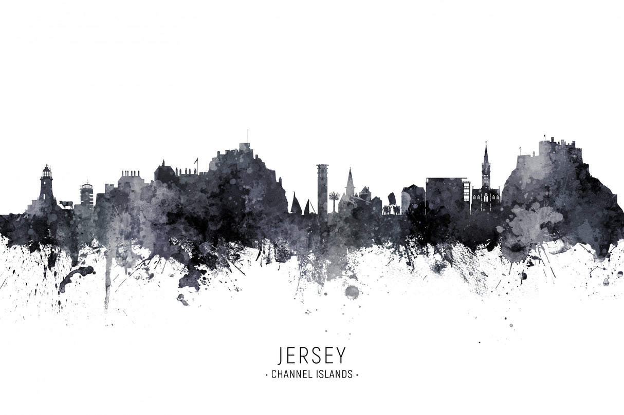 Jersey Channel Islands Skyline Poster och Canvastavla