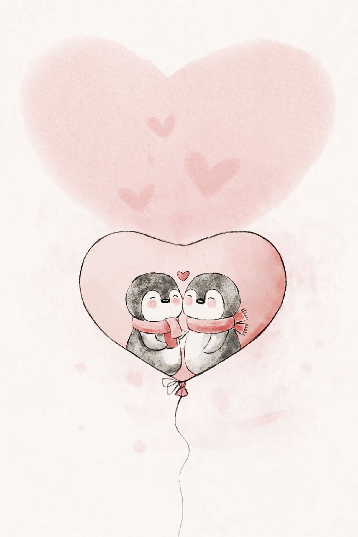 Penguin in love Poster och Canvastavla
