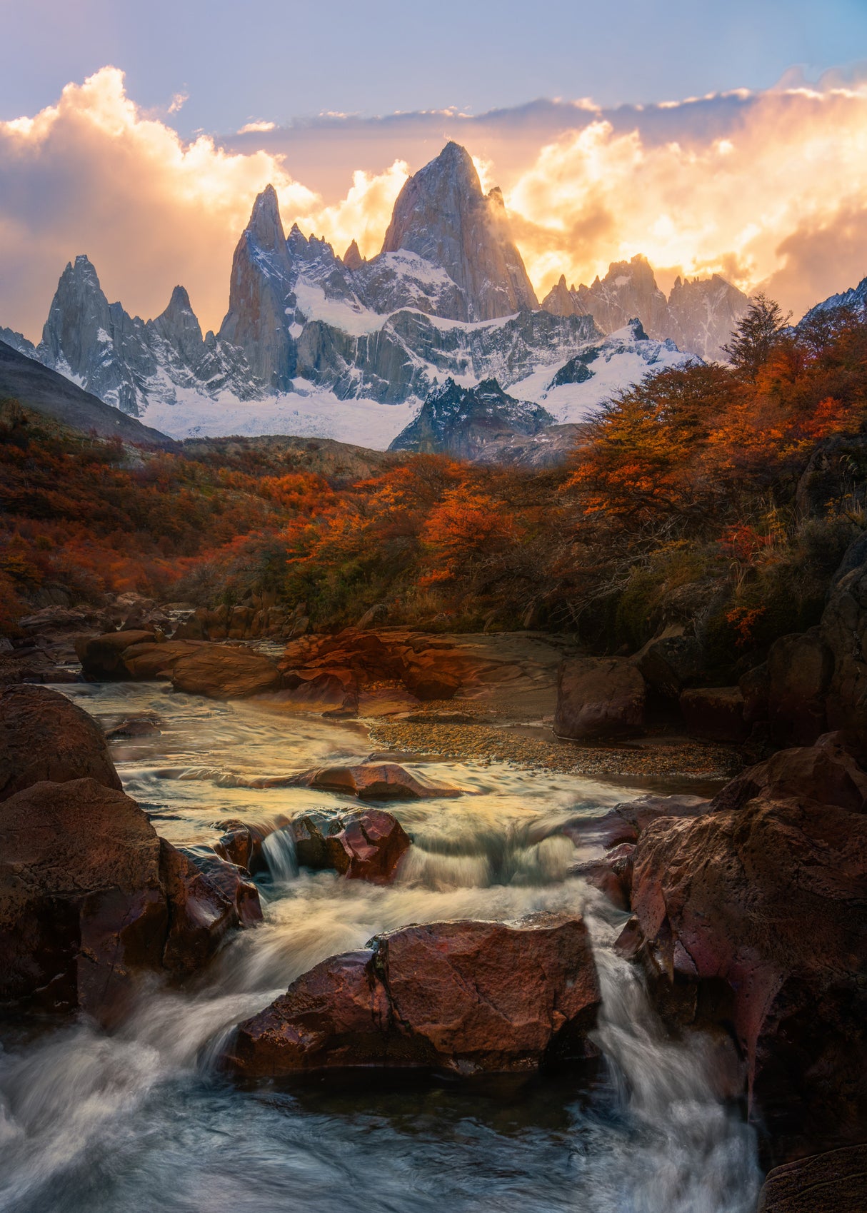 Sunset on Mount Fitz Roy Poster och Canvastavla