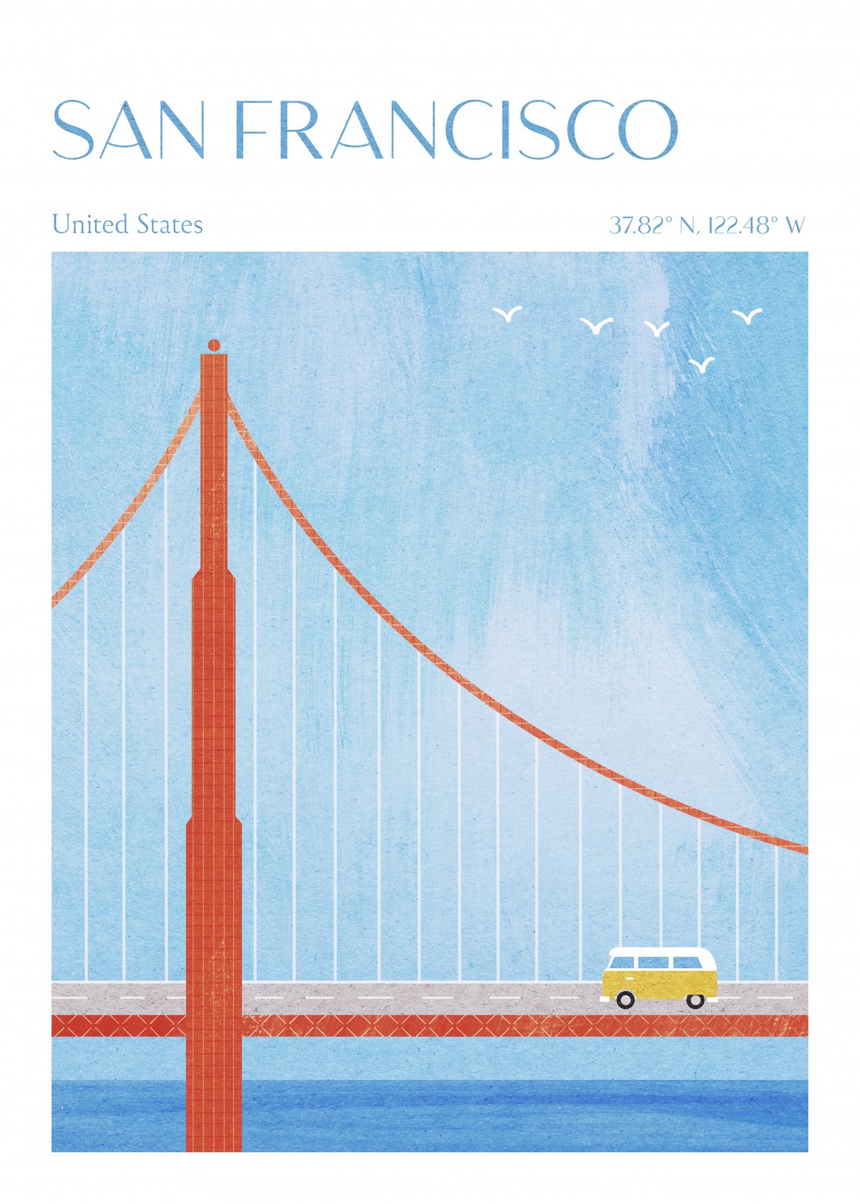 San Francisco, Golden Gate Bridge Poster och Canvastavla