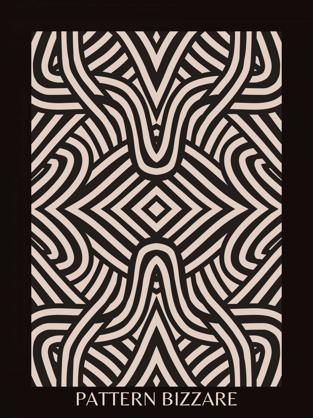 Black Pattern Bizarre 3 Poster och Canvastavla