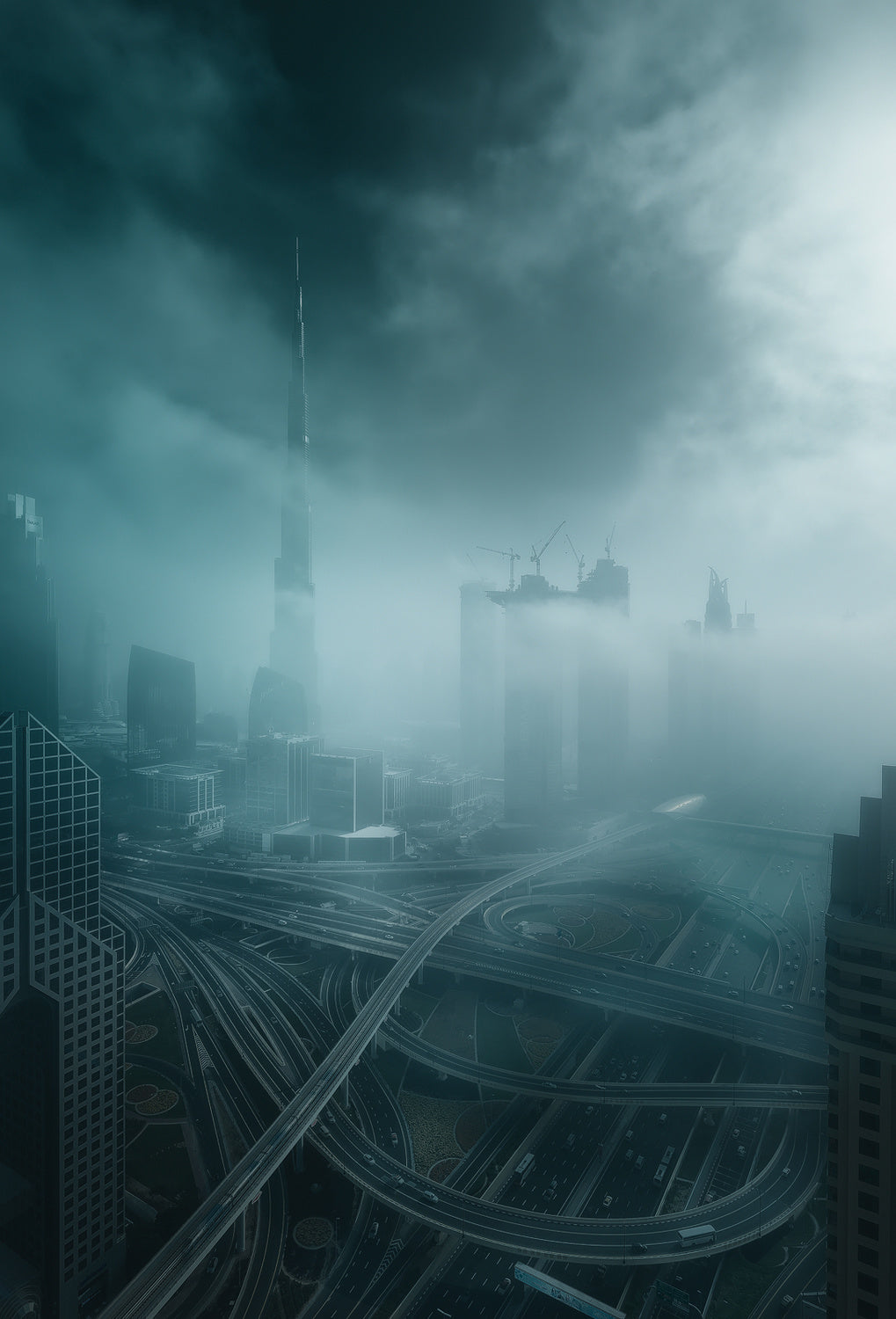 Foggy Dubai Poster och Canvastavla