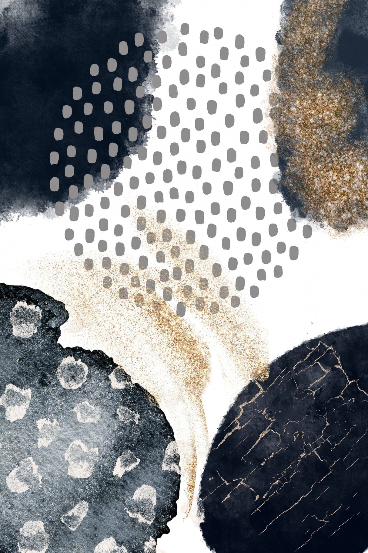 Abstract Black and Gold-3 Poster och Canvastavla