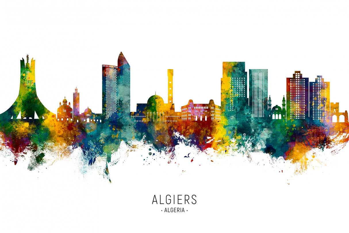 Algiers Algeria Skyline Poster och Canvastavla