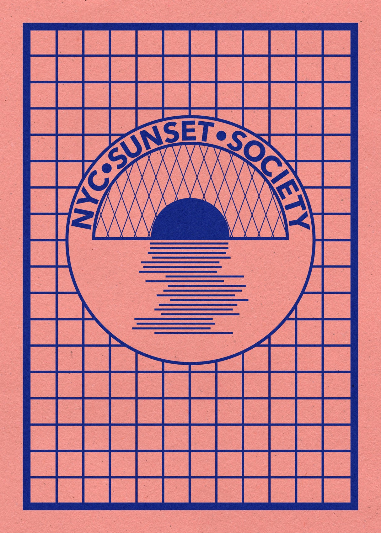 Nyc Sunset Society Blue Poster och Canvastavla