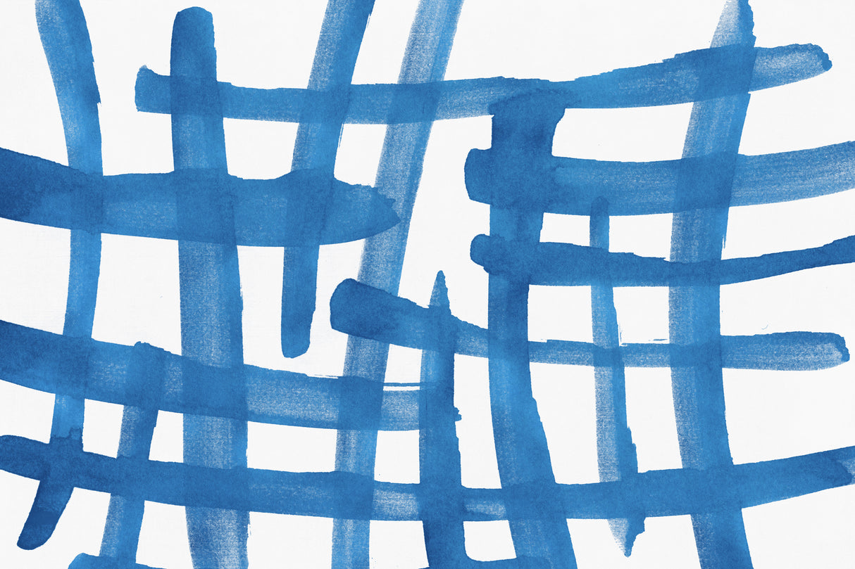 Abstract Lines Blue and White 01 Poster och Canvastavla