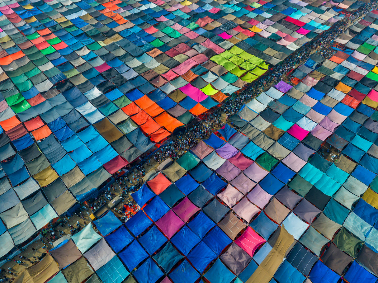 Colorful tents of Muslims congregation Poster och Canvastavla