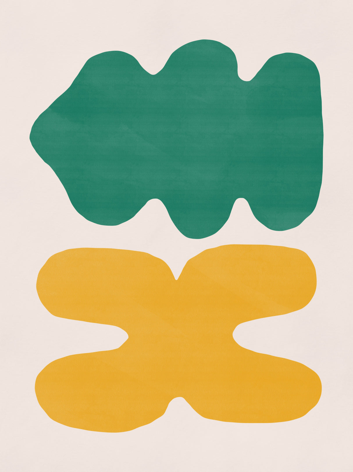 Organic Shapes In Green and Yellow Poster och Canvastavla