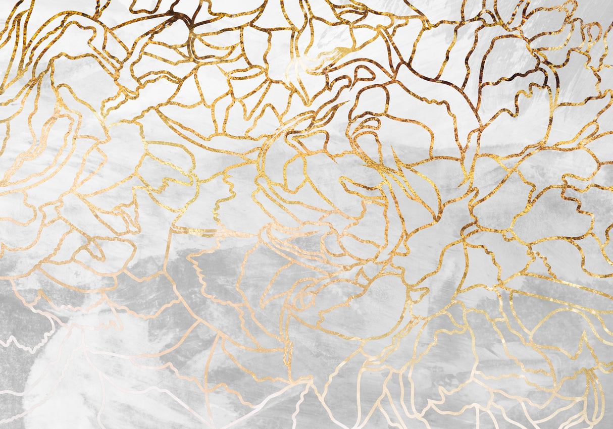 Abstract gold line art wall mural Poster och Canvastavla