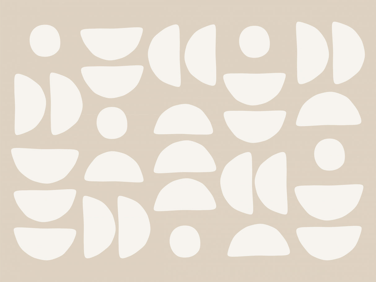 White Half Circles Art Poster och Canvastavla