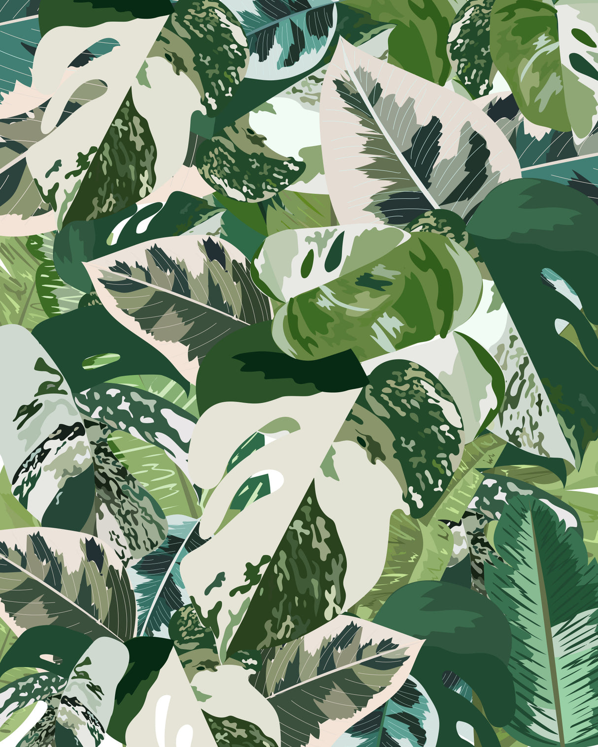 Green jungle leaves Poster och Canvastavla