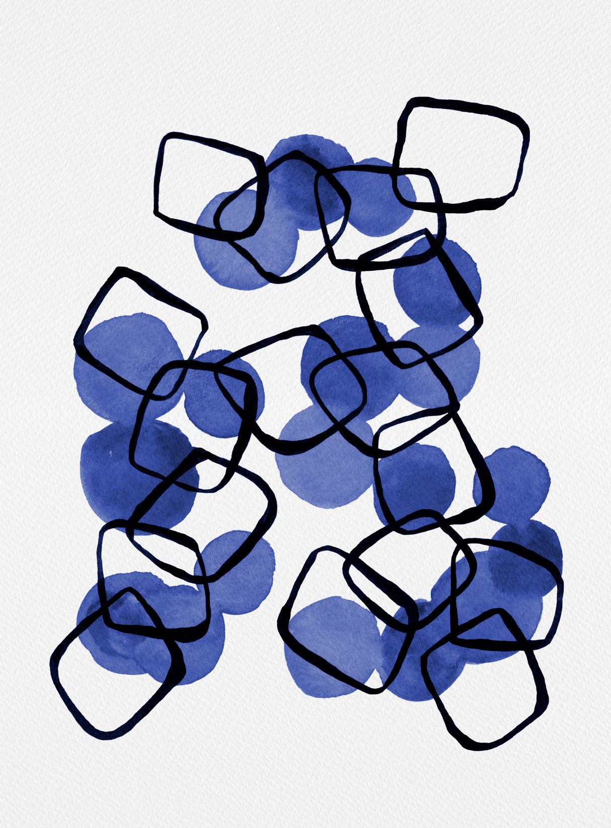 Navy Shapes Chain 2 Poster och Canvastavla