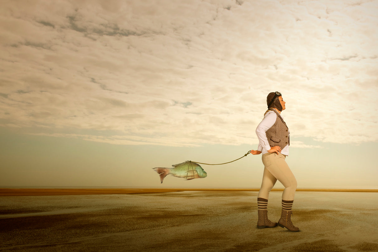walking with fish Poster och Canvastavla