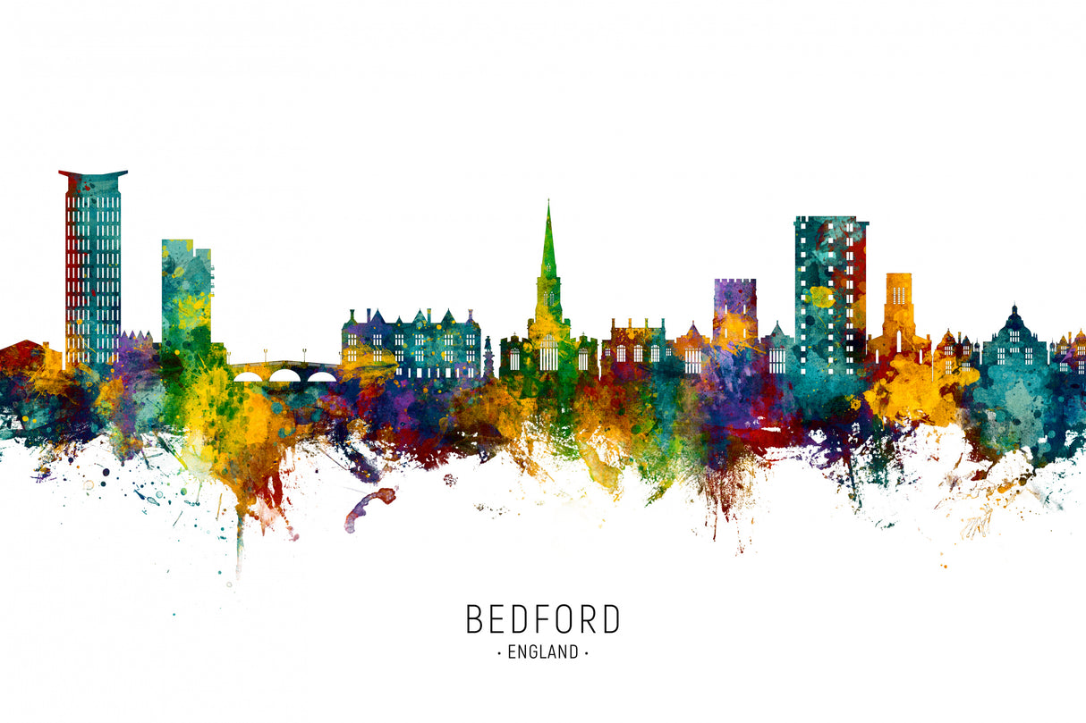Bedford England Skyline Poster och Canvastavla