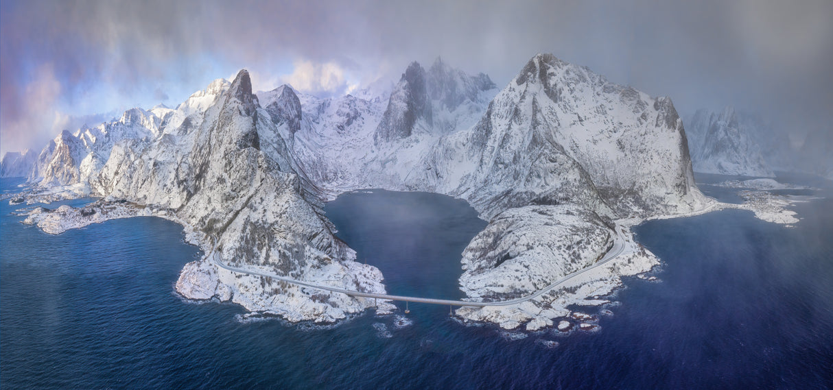 Lofoten: Amidst A Snow Storm Poster och Canvastavla
