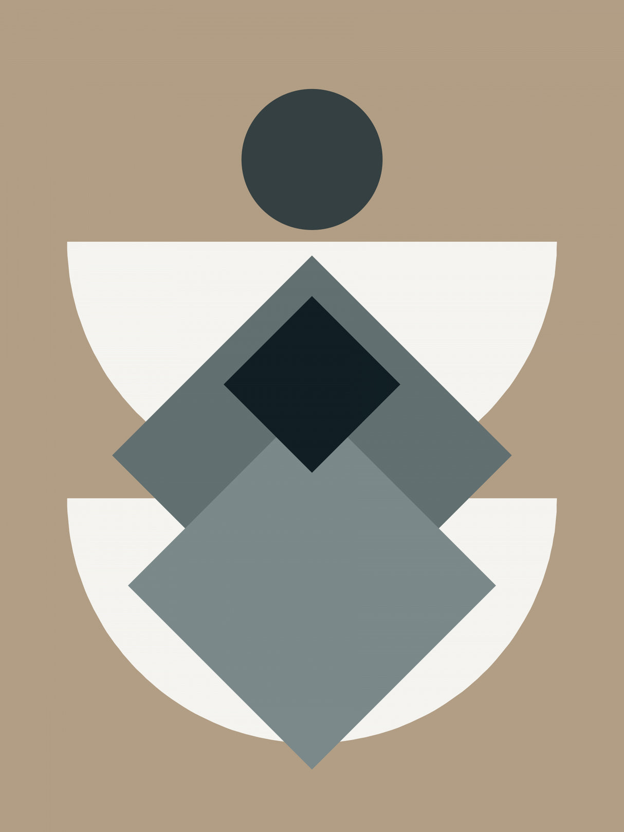 Mid Century In Greys Poster och Canvastavla