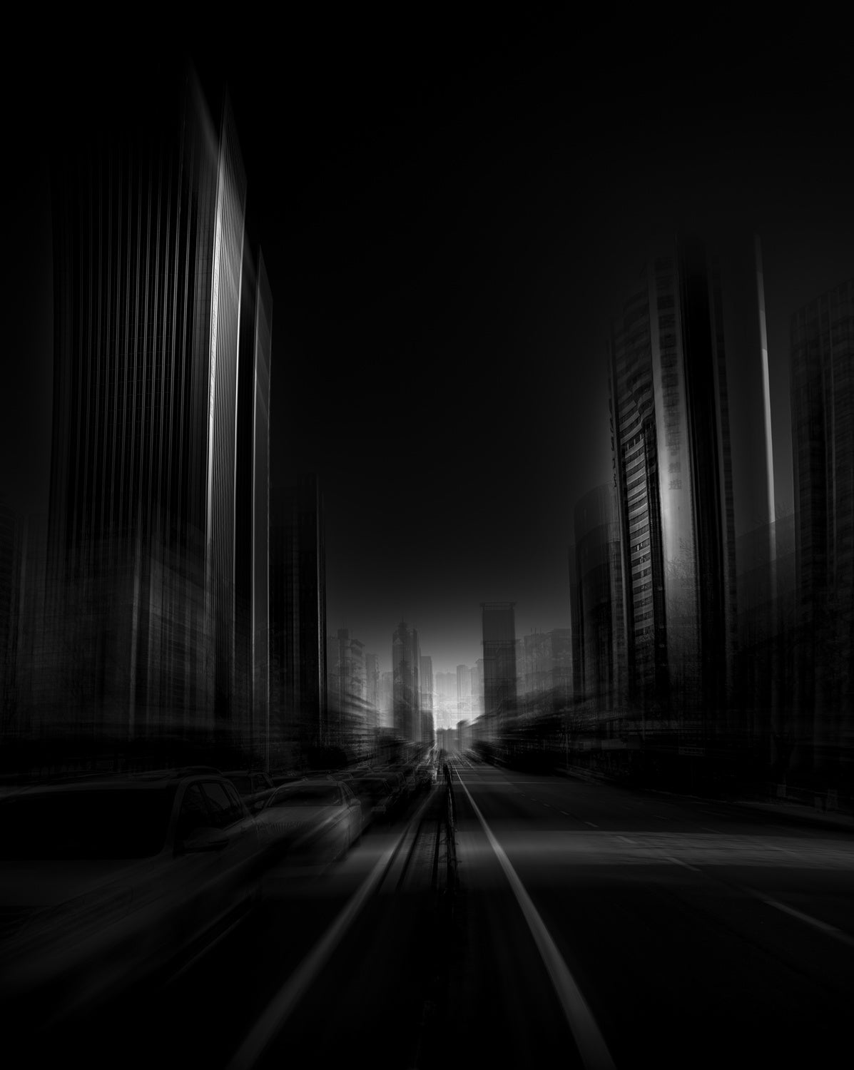 TAIYUAN CITY B&W Poster och Canvastavla