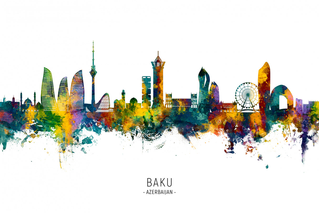 Baku Azerbaijan Skyline Poster och Canvastavla