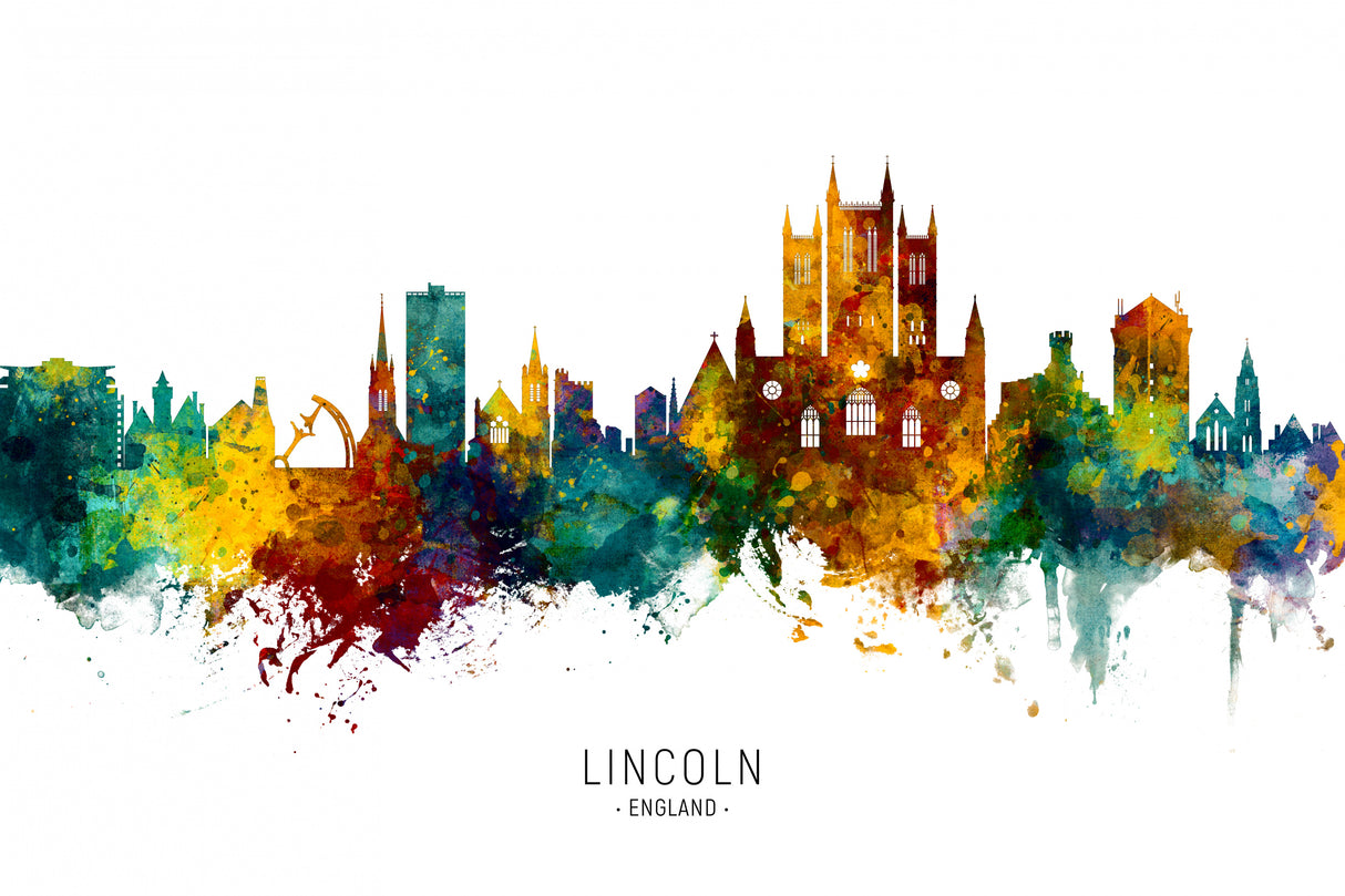 Lincoln England Skyline Poster och Canvastavla