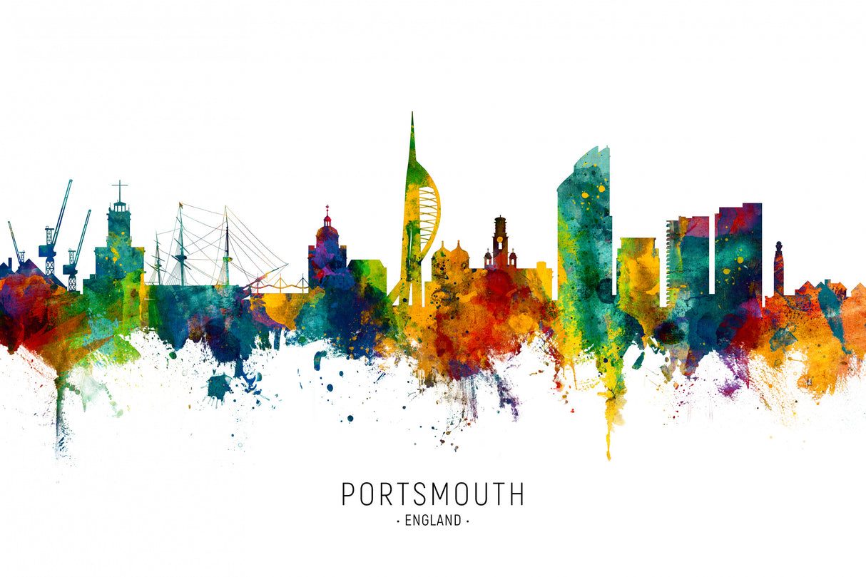 Portsmouth England Skyline Poster och Canvastavla