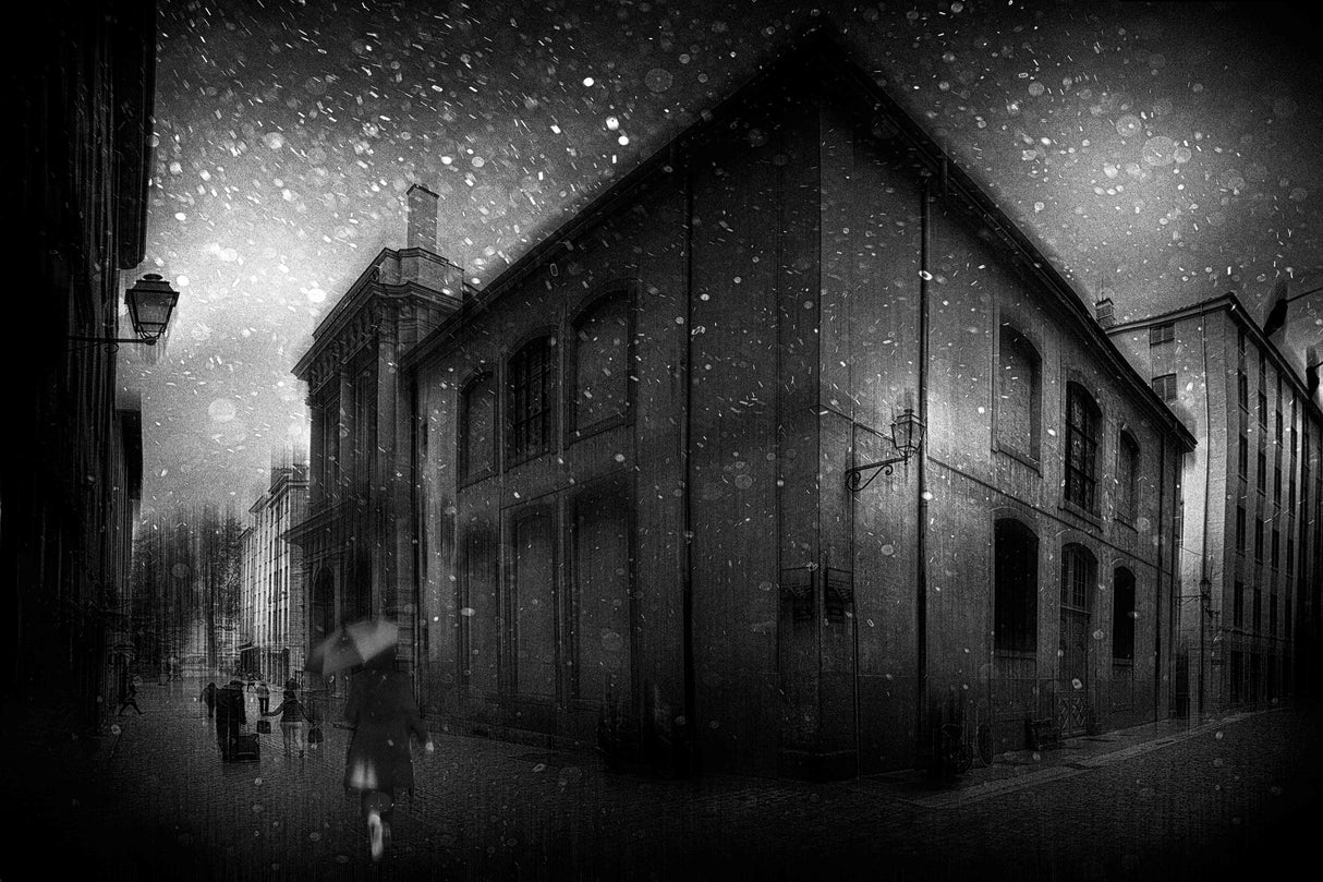 Snowing in the streets of Lyon Poster och Canvastavla