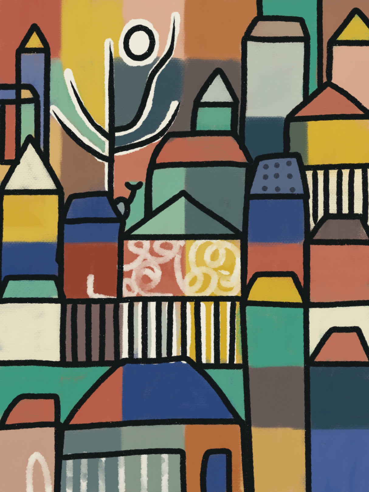 Stacked Village Poster och Canvastavla