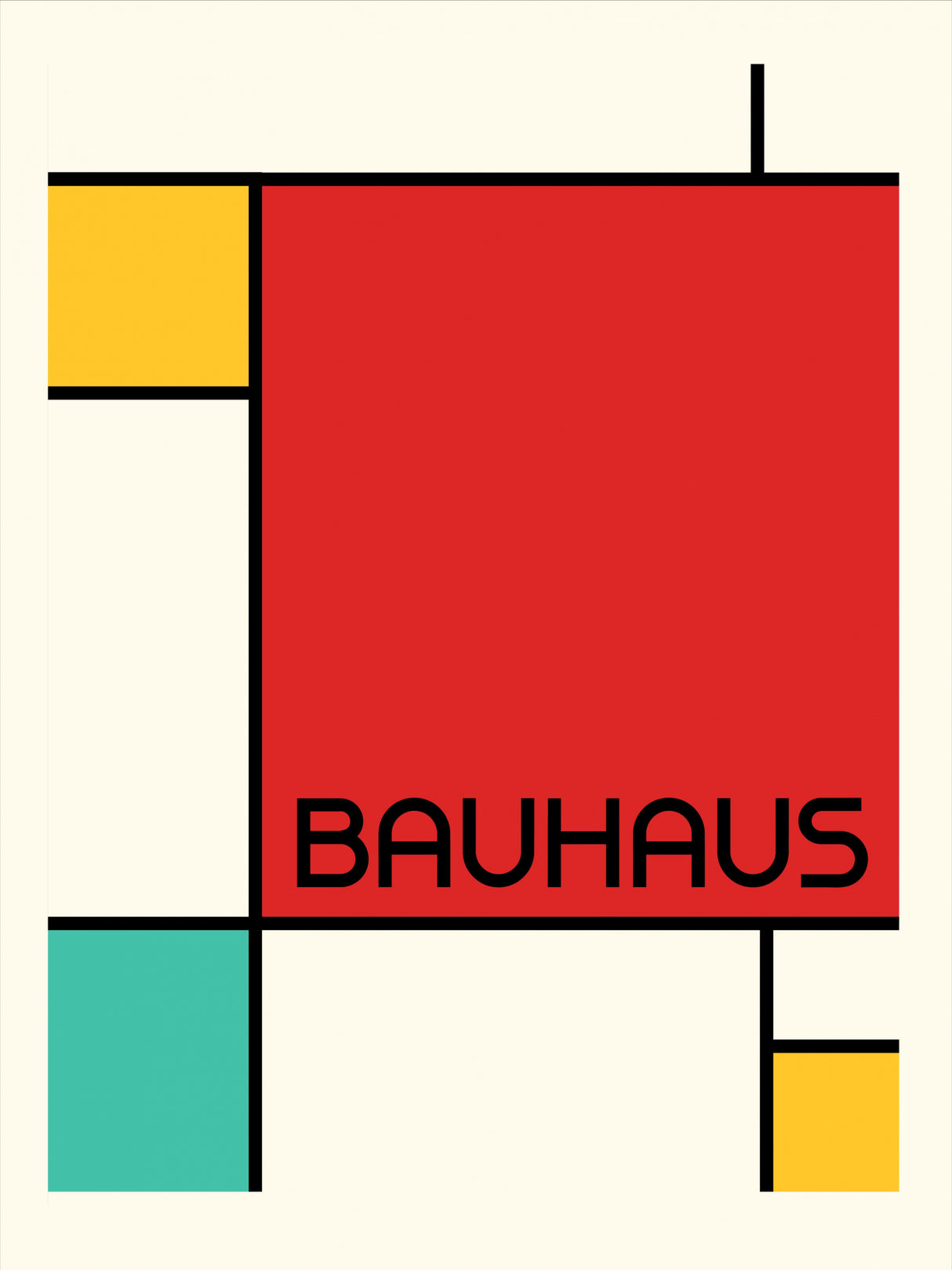 Bauhaus Geometric Design Retro Poster och Canvastavla