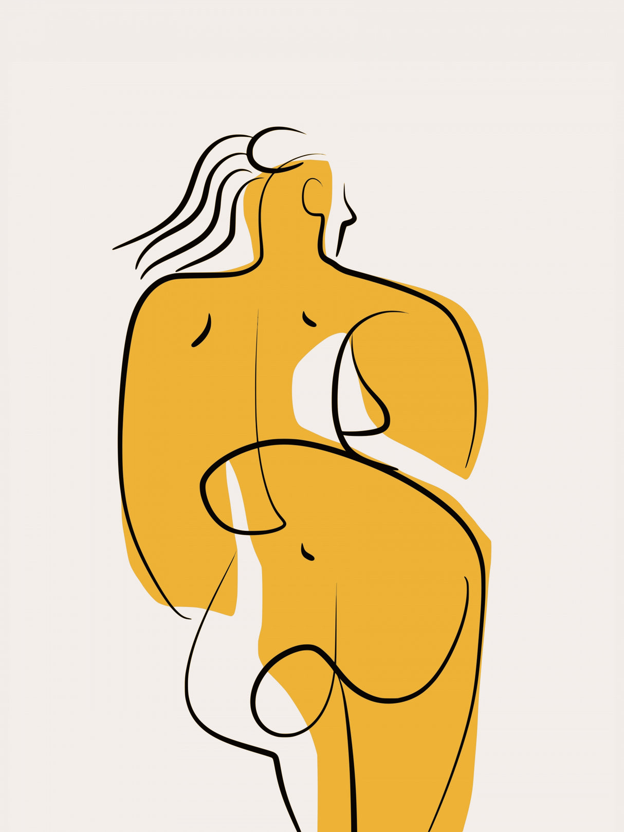 Lines and Curves In Nude Poster och Canvastavla