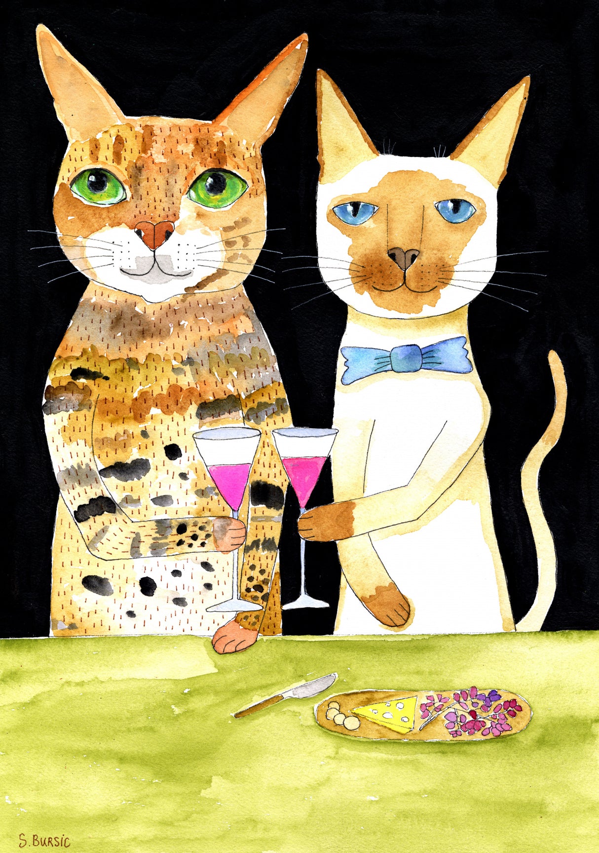 Cats Drinking Best Friends Poster och Canvastavla