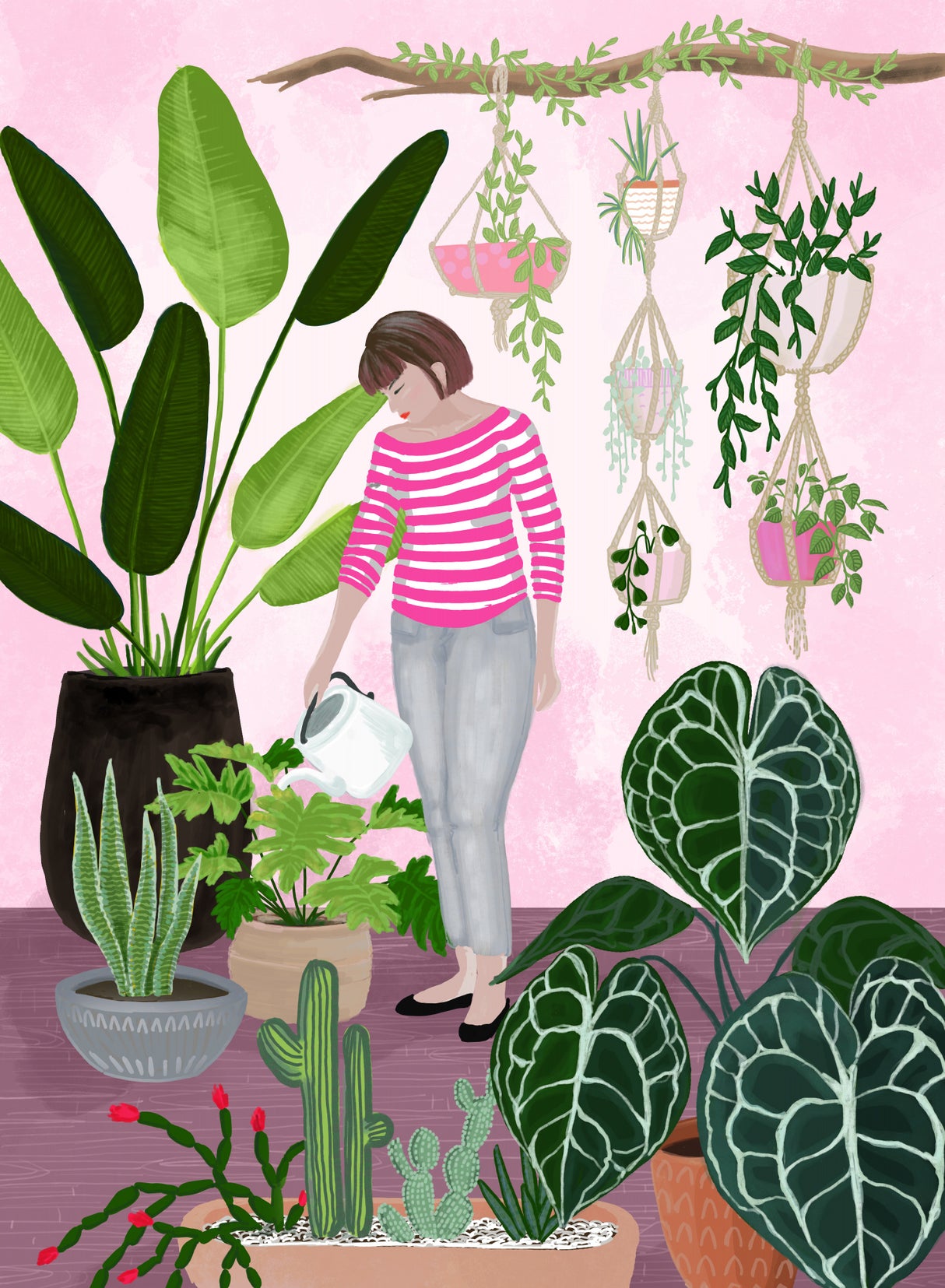 My home jungle in pink Poster och Canvastavla