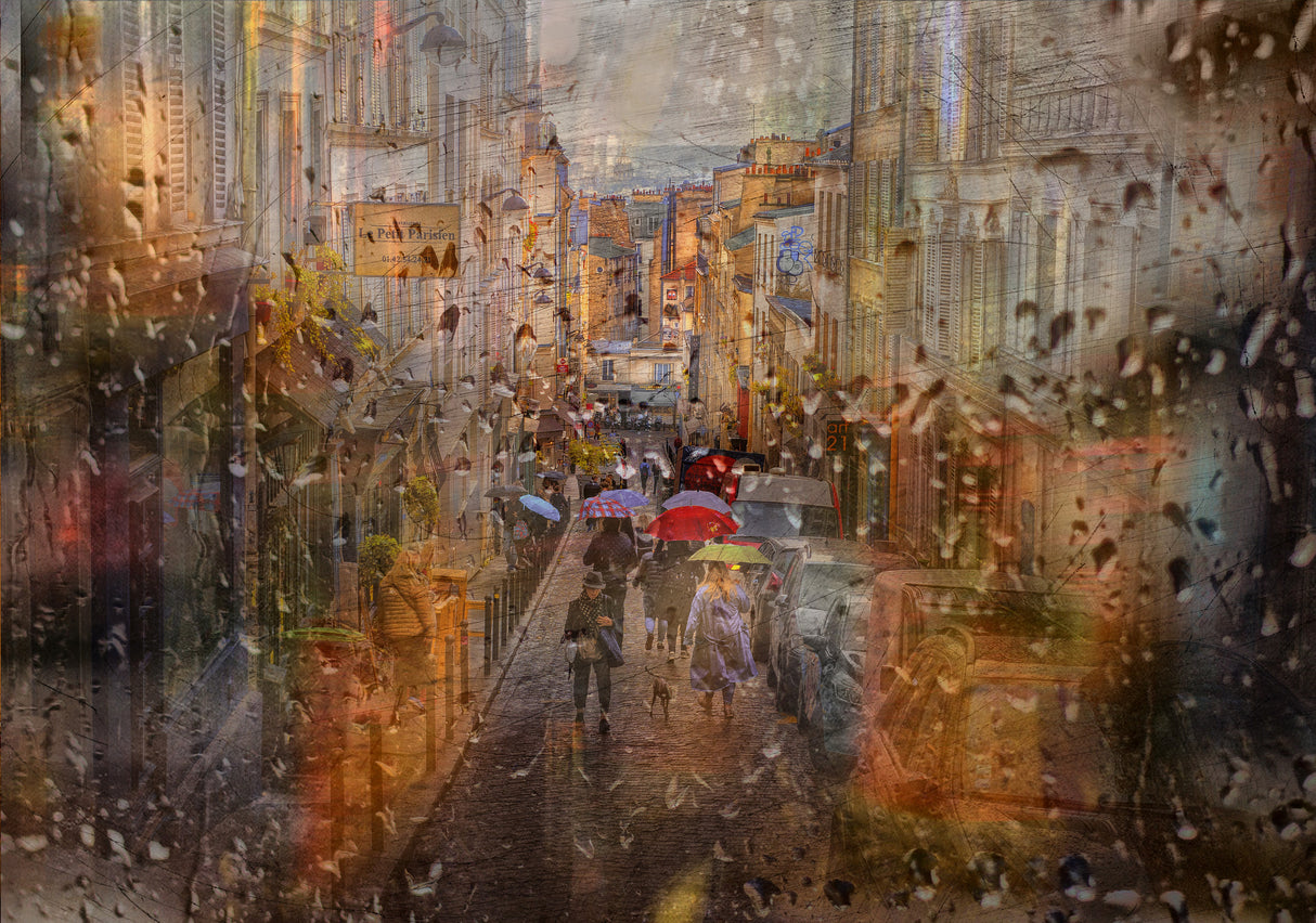 Rain in Paris Poster och Canvastavla