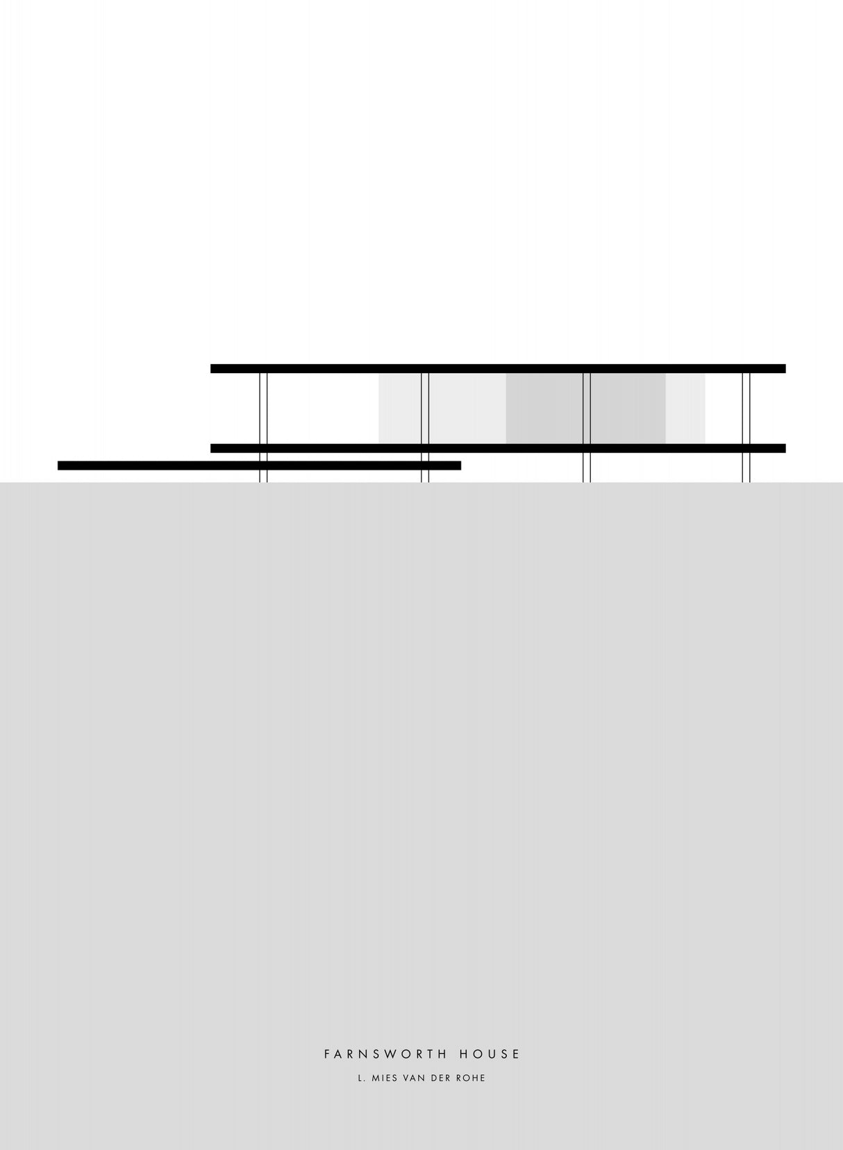Minimal Farnsworth house Poster och Canvastavla