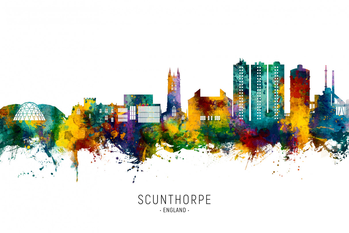 Scunthorpe England Skyline Poster och Canvastavla