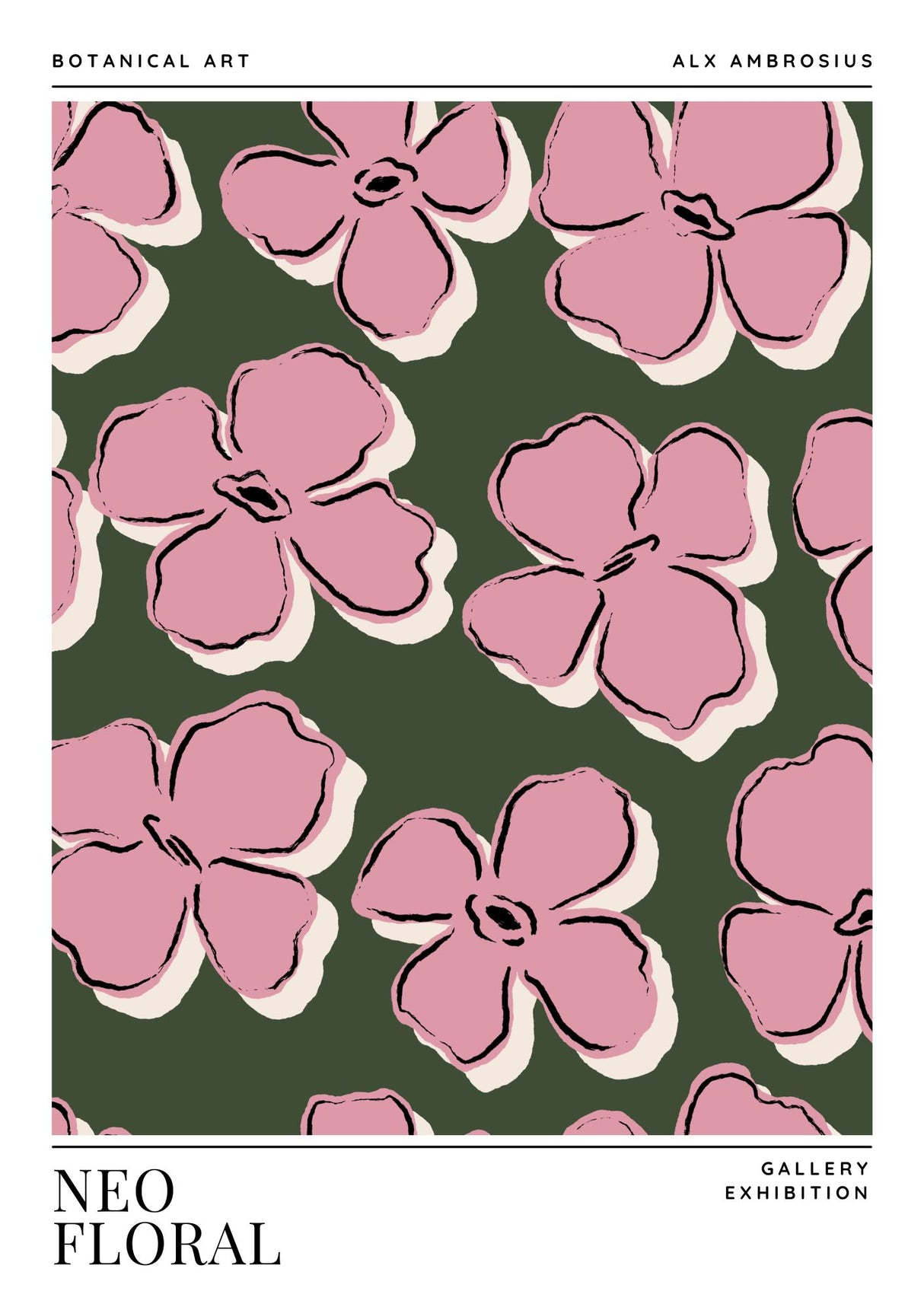 Flower market, neo poster