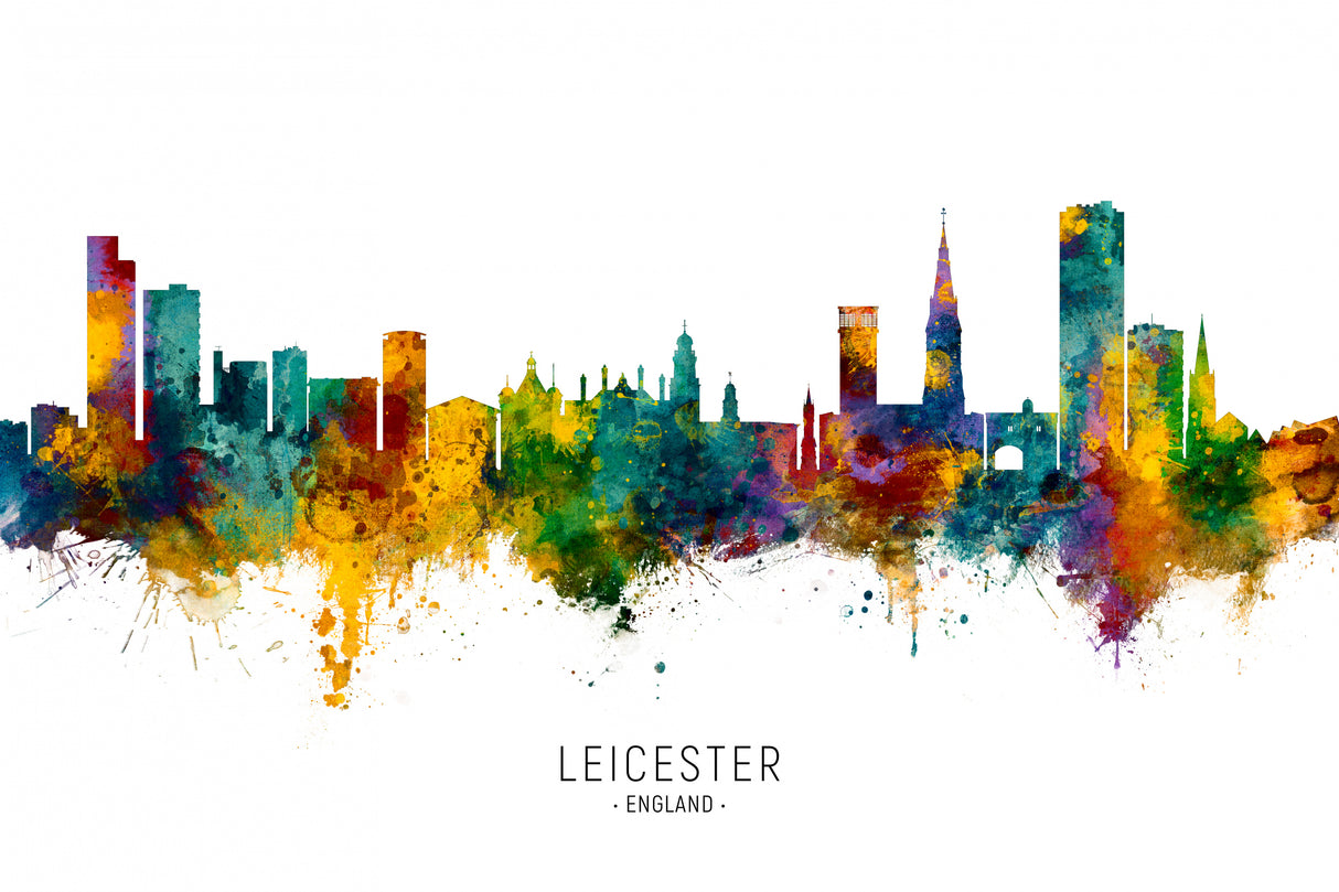 Leicester England Skyline Poster och Canvastavla