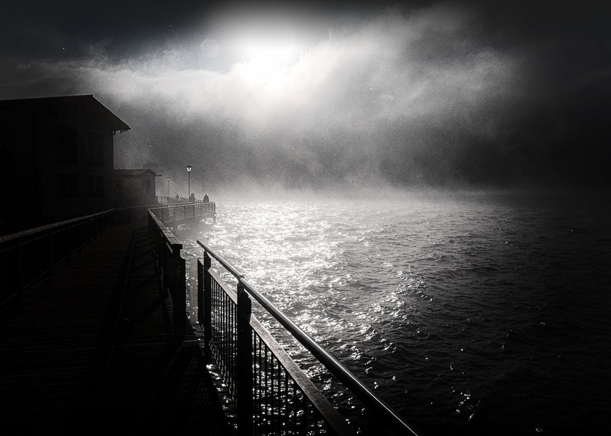 fog at the lake Poster och Canvastavla