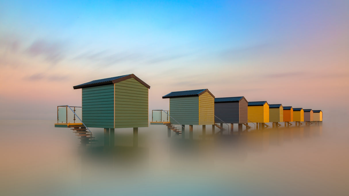 Beach huts Poster och Canvastavla