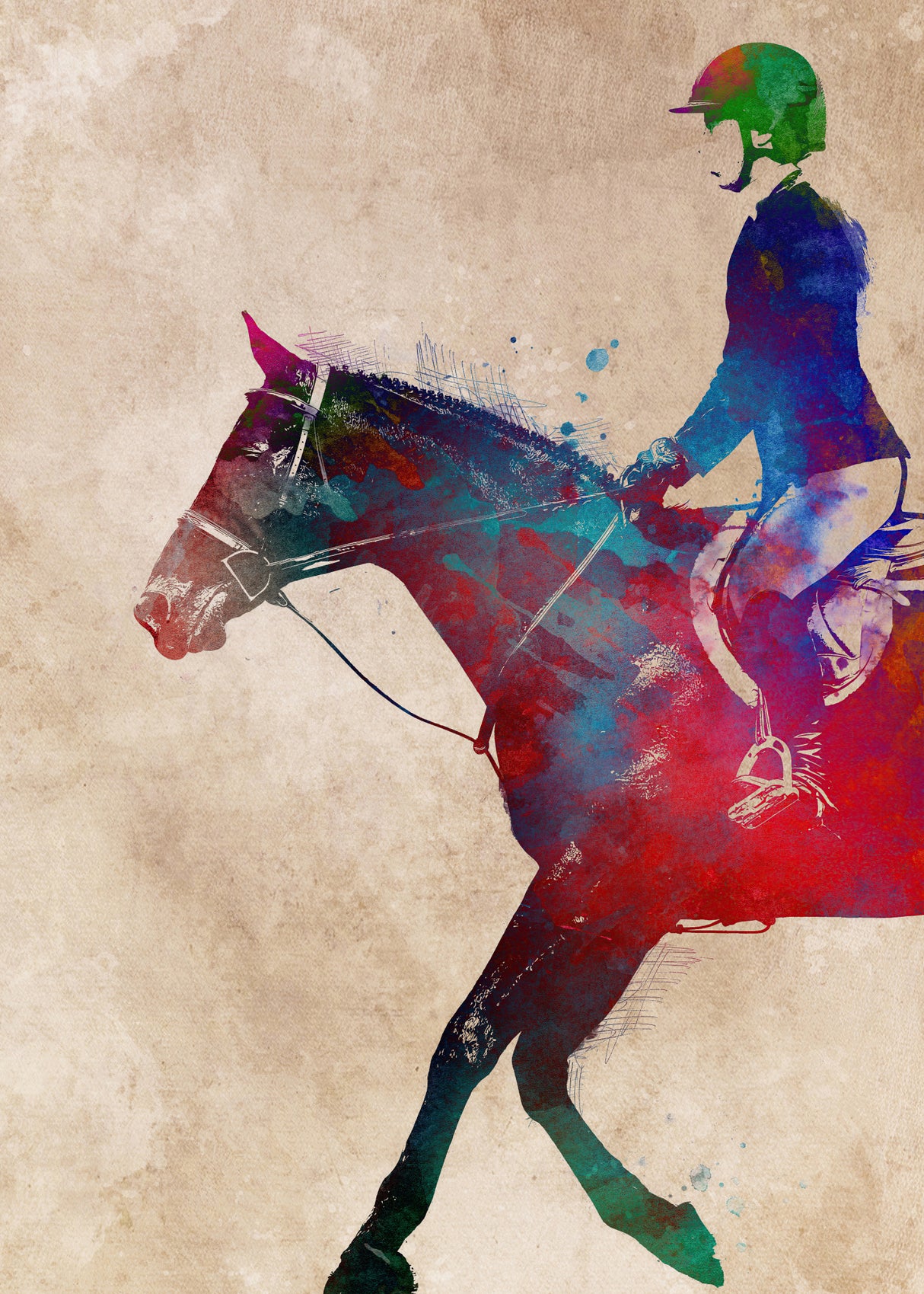 Horse Riding Sport Art (4) Poster och Canvastavla