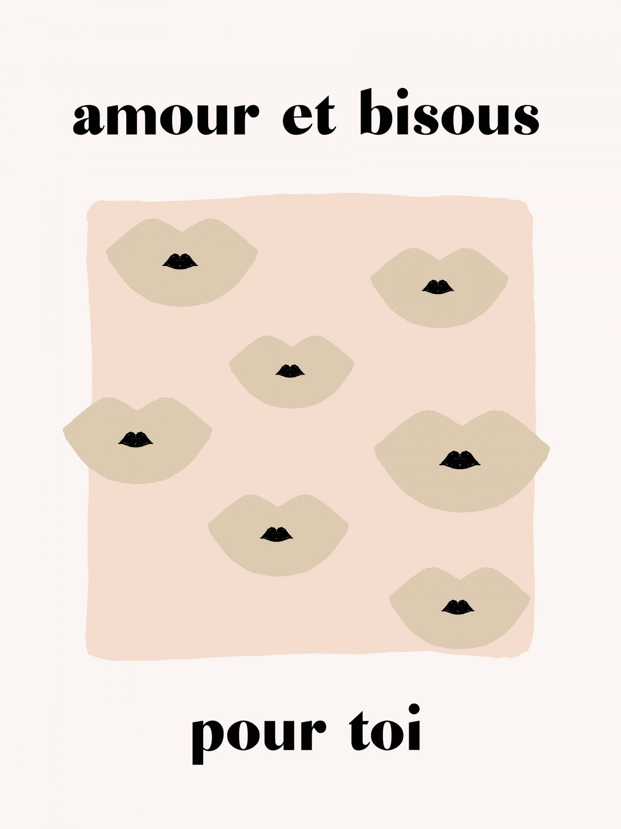 French Kiss Poster Poster och Canvastavla