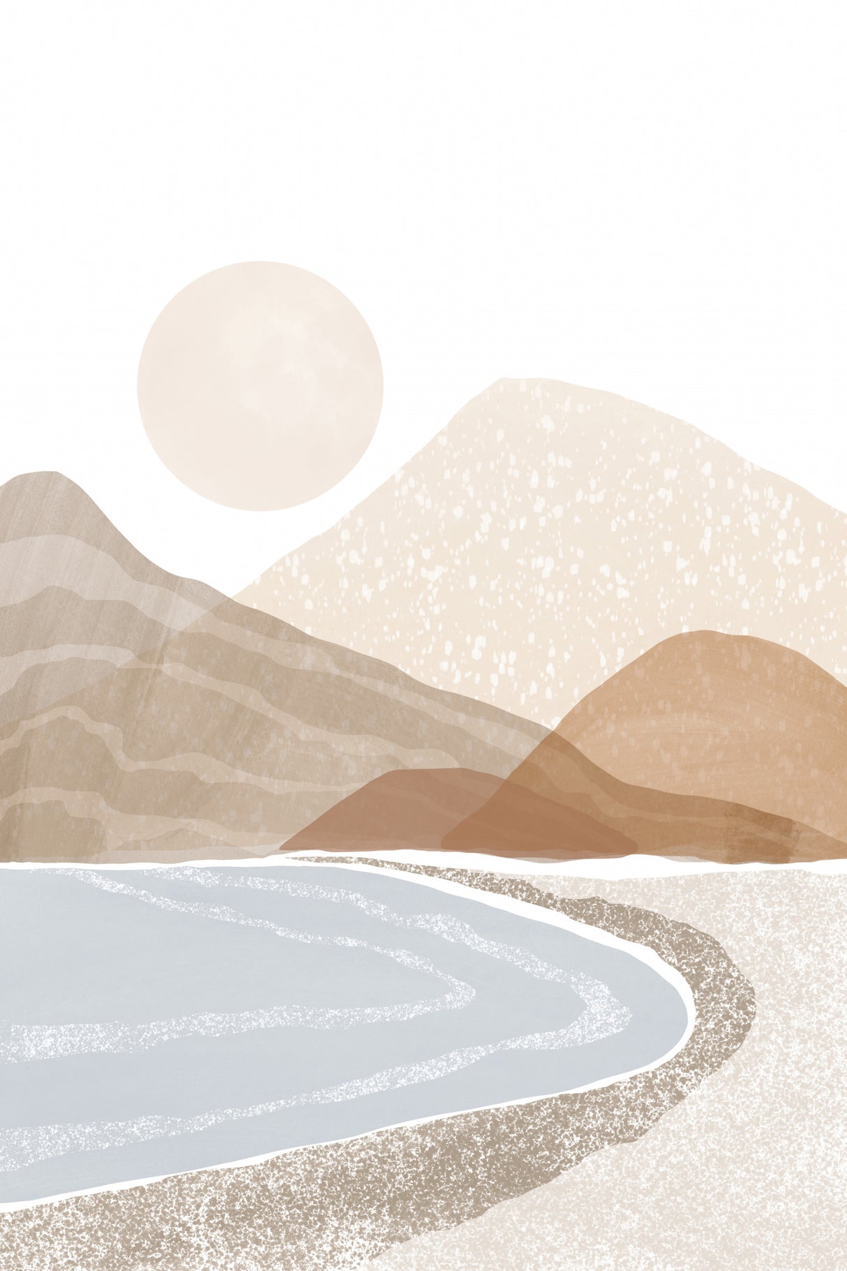 Beach Sunset Art Poster och Canvastavla