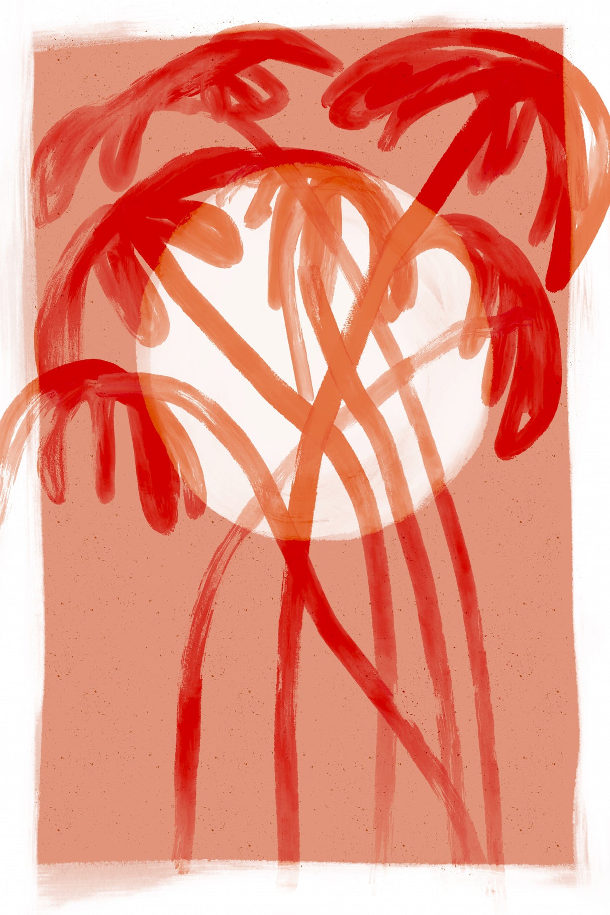 Palms At Sunset Poster och Canvastavla