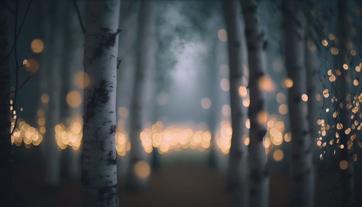 Glowing Birch Forest Poster och Canvastavla