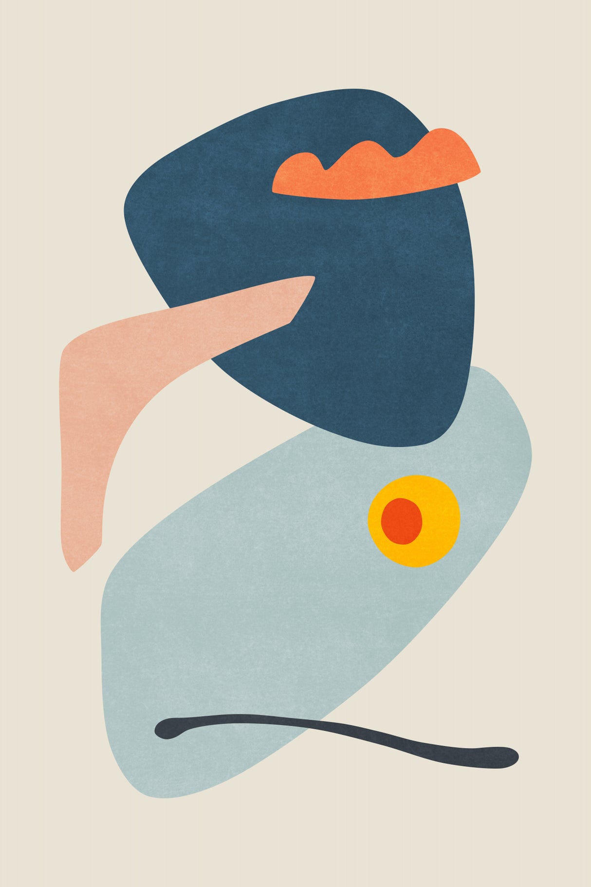 Mountain and Lake Shapes Color and Shapes Poster och Canvastavla