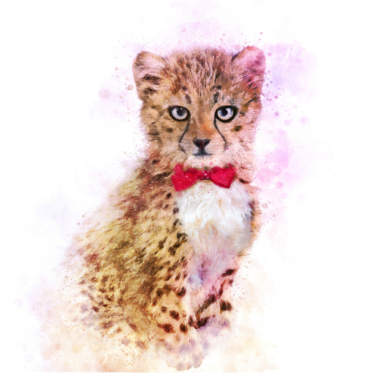 Baby Cheetah Watercolor Poster och Canvastavla