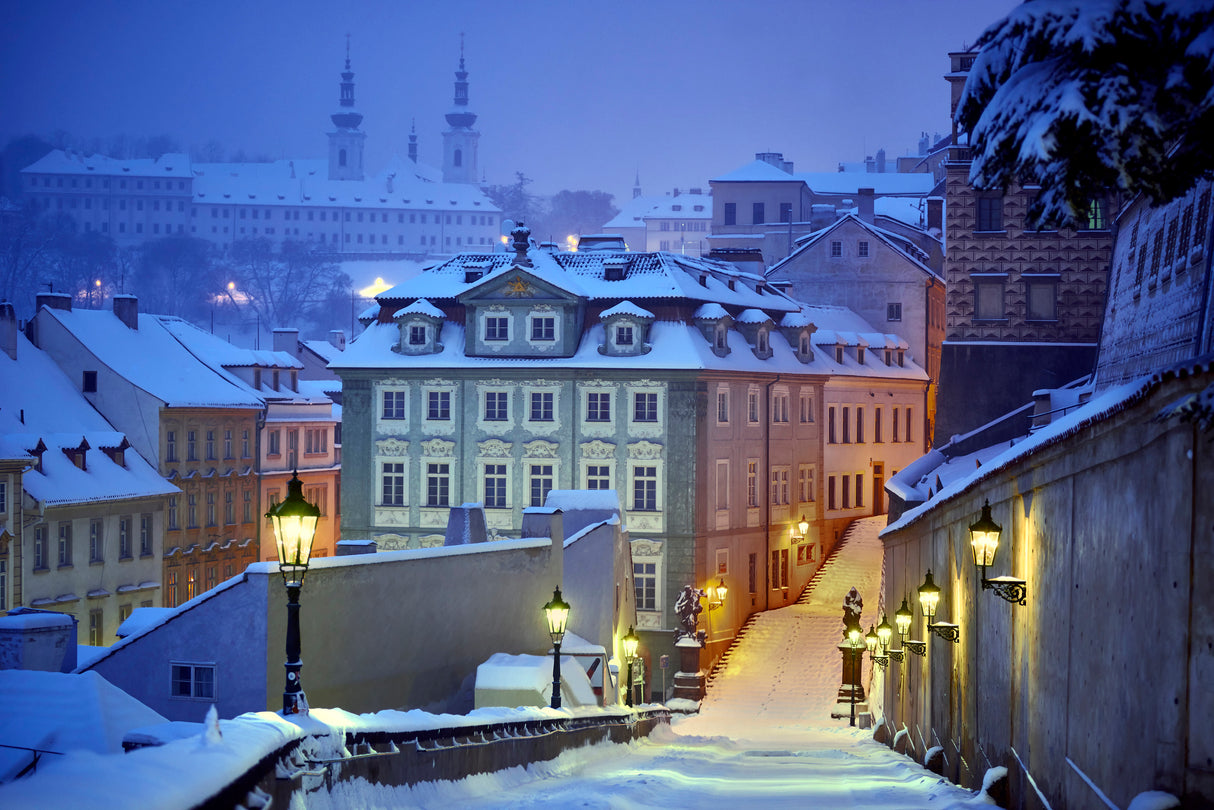 Prague in white Poster och Canvastavla