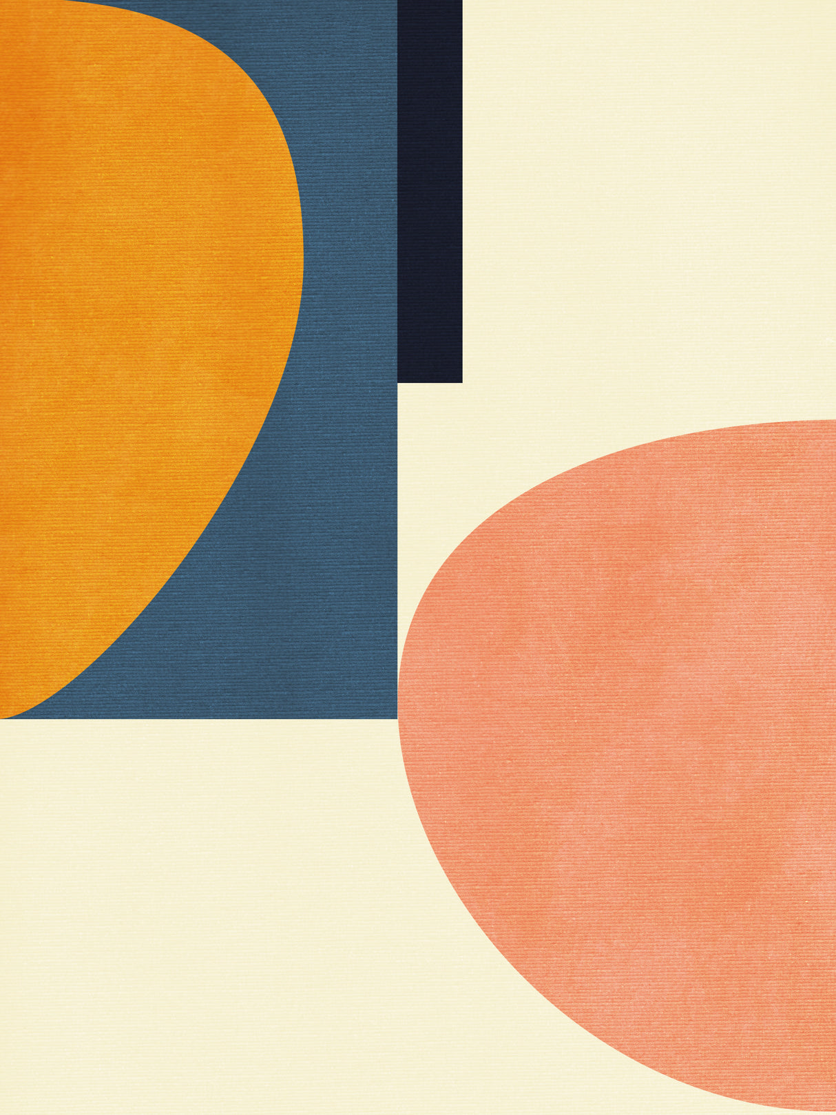 Rainbow Plus Shapes Blue Mustard1 Poster och Canvastavla