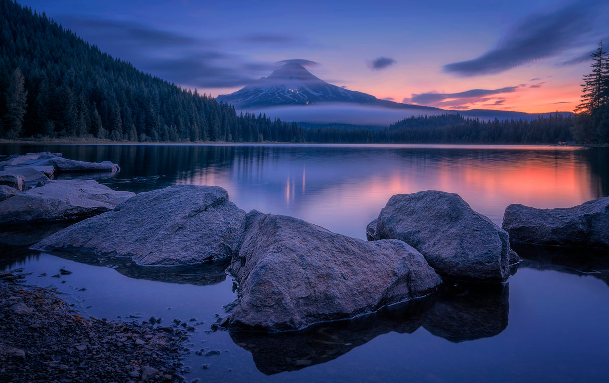 Twilight at Trillium Lake Poster och Canvastavla