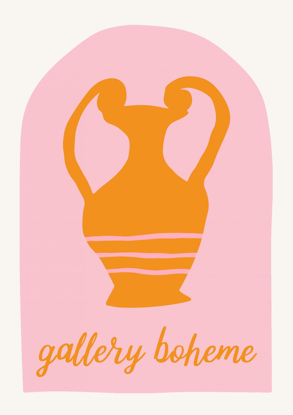 Pink and Orange Vase Poster och Canvastavla
