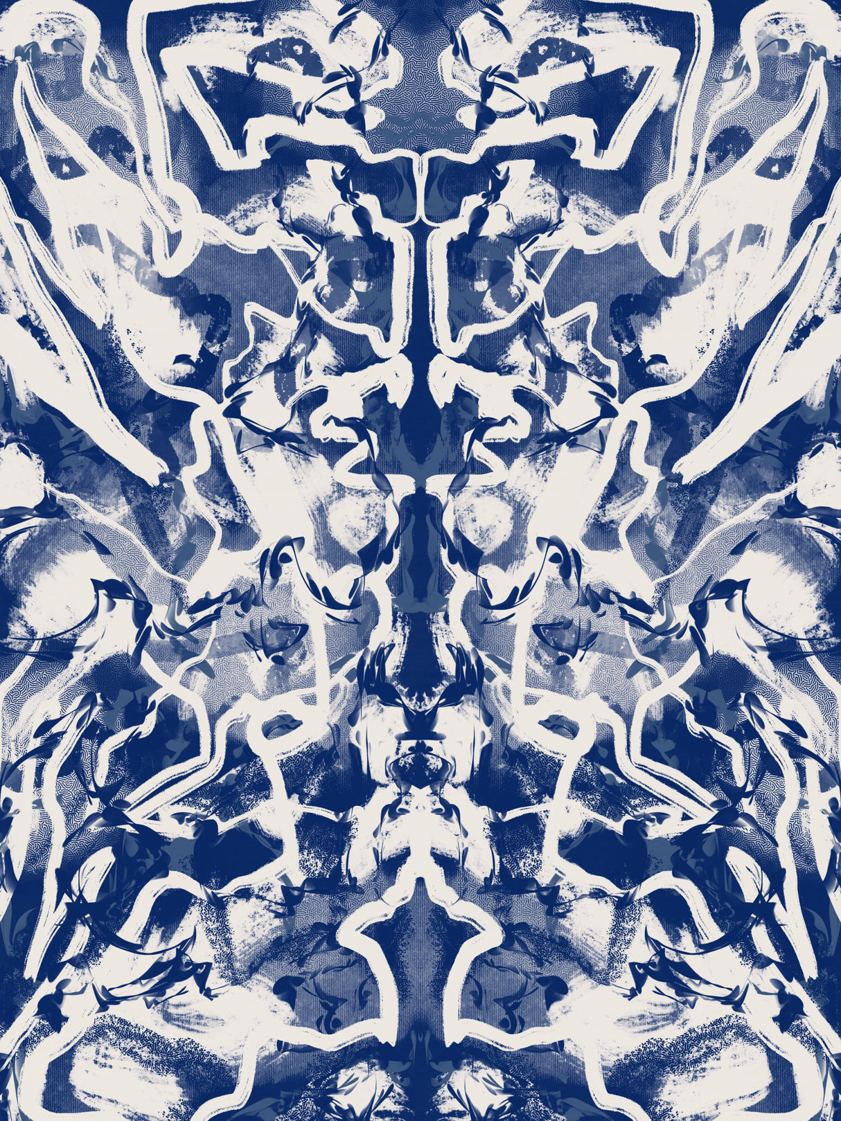 Groovy Ultramarine Abstract Poster och Canvastavla