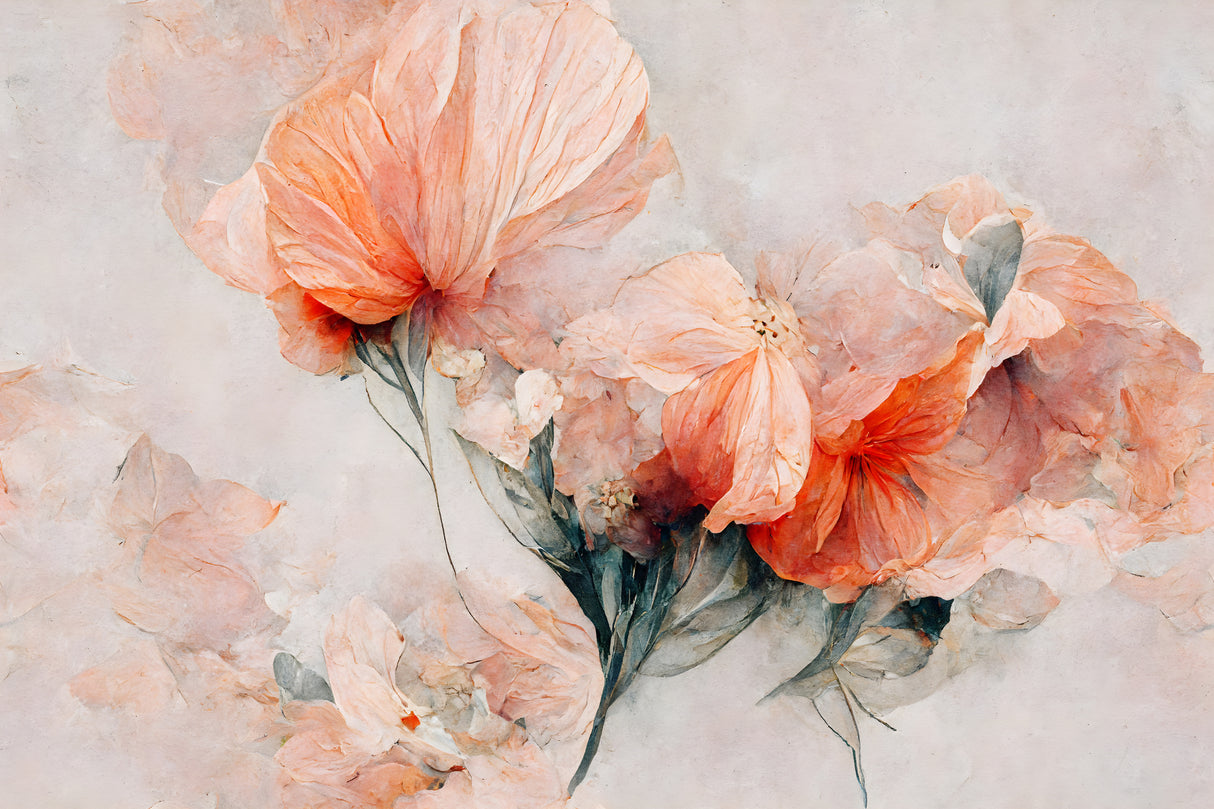 Wild Flowers On Beige Background Poster och Canvastavla